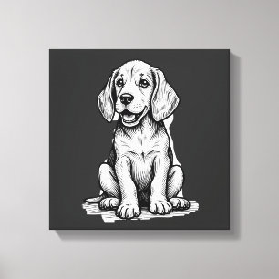 Beagle-Welpe süß, Familie Tierliebhaber Tank Top Leinwanddruck