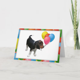 Beagle Welpe und Balloons Geburtstagskarte Karte