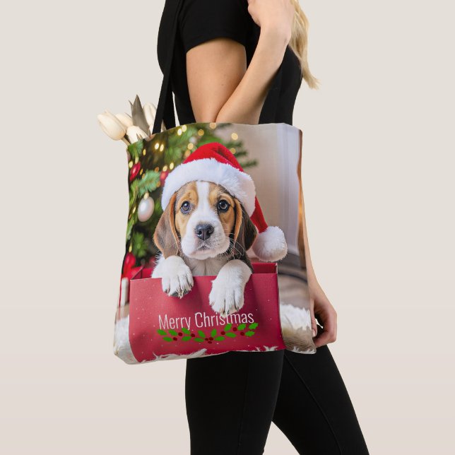 Beagle-Welpe Weihnachtsdesign, (Von Nahem)