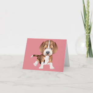 Beagle-Welpen-Hund leere Notizkarte Karte