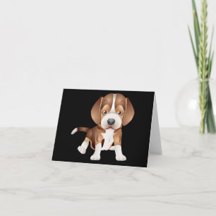 Beagle-Welpen-Hund Schwarz Leere Karte