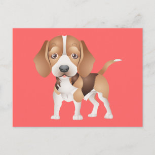 Beagle-Welpen-Hunde-Grußpostkarte Postkarte