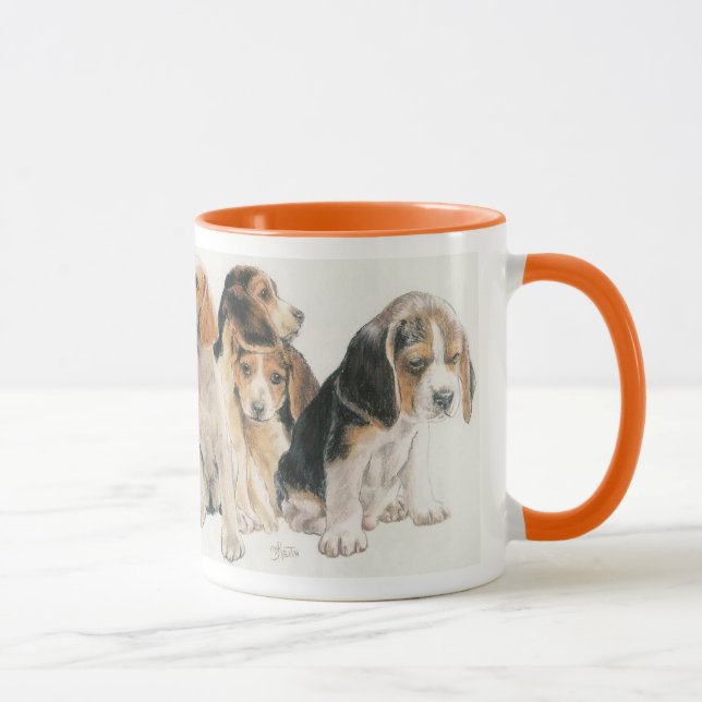 Beagle Welpen Tasse (Rechts)