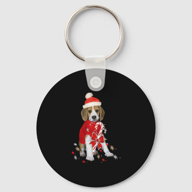 Beagle Welppy Christmas Baby Bodysuit Schlüsselanhänger (Vorderseite)