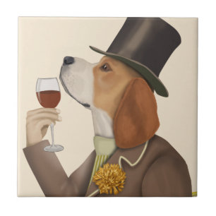 Beagle Wine Snob Fliese