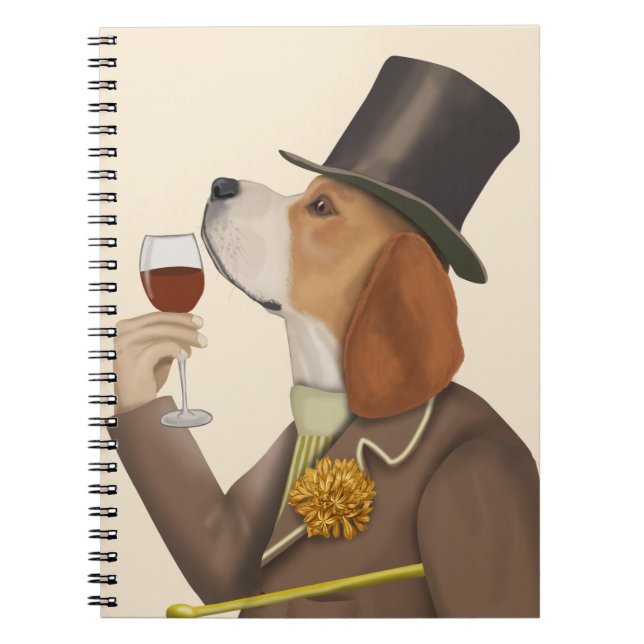 Beagle Wine Snob Notizblock (Vorderseite)