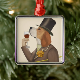 Beagle Wine Snob Ornament Aus Metall