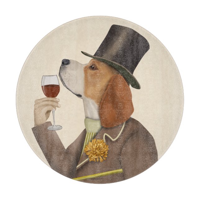 Beagle Wine Snob Schneidebrett (Vorderseite)