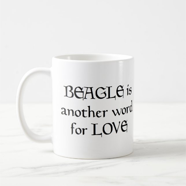 Beagle Wort Kaffee Tasse (Links)