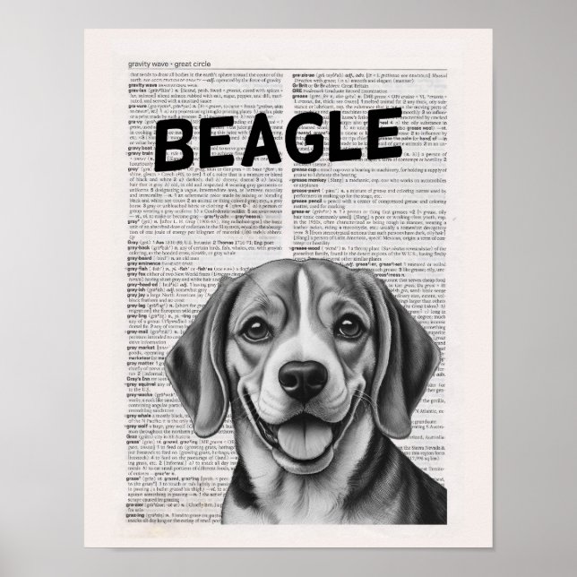 Beagle-Wörterbuchseiten Poster (Vorne)