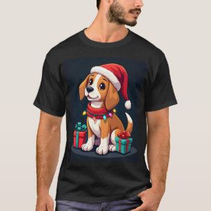 Beagle Xmas Beleuchtung Santa Beagle Hund Weihnach T-Shirt