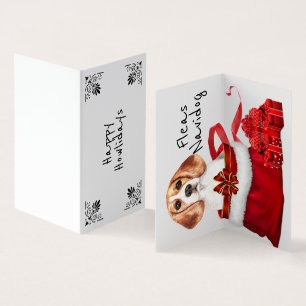 Beagle Xmas Hund in Santa Sack mit DIY Wünschen