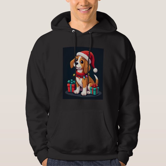 Beagle Xmas Lighting Santa Beagle Dog Christmas Ta Hoodie (Vorderseite)
