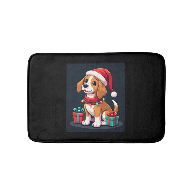Beagle Xmas Lighting Santa Beagle Dog Weihnachten Badematte (Vorderseite)