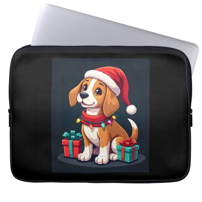 Beagle Xmas Lighting Santa Beagle Dog Weihnachten Laptopschutzhülle (Vorderseite)