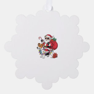 Beagle Xmas Lighting Santa Riding Beagle Dog Chris Ornament Karte