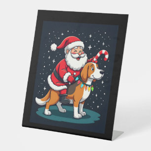 Beagle Xmas Lighting Santa Riding Beagle Dog Chris Sockelschild