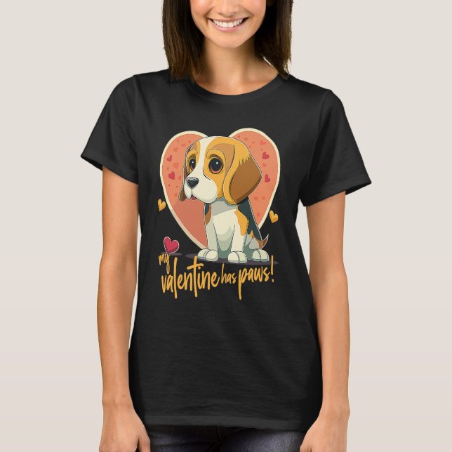 Beagledog With Hearts  Dog Love For Valentinesday  T-Shirt (Vorderseite)