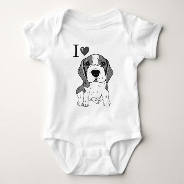 Beaglehund Baby Strampler (Vorderseite)
