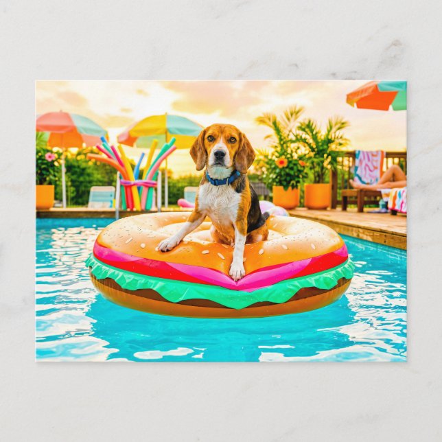 Beagles auf dem Burgerfloß Postkarte (Vorderseite)