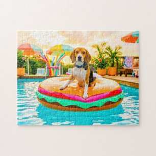 Beagles auf dem Burgerfloß Puzzle