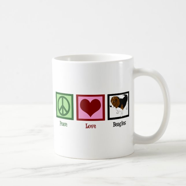 Beagles für eine friedliche Liebe Kaffeetasse (Rechts)