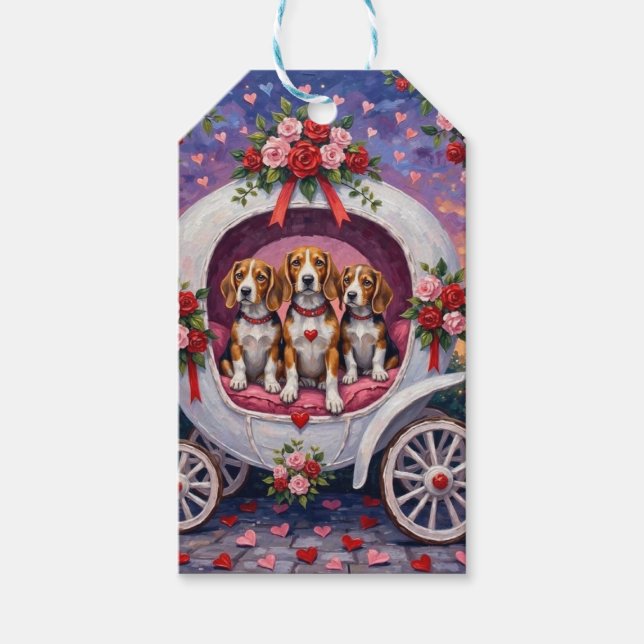 Beagles Hund Valentinstag  Geschenkanhänger (Vorderseite)