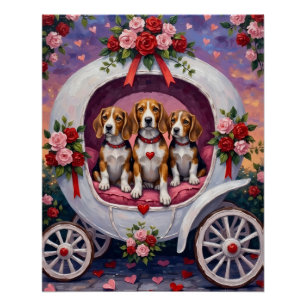 Beagles Hund Valentinstag  Poster