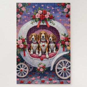 Beagles Hund Valentinstag Puzzle