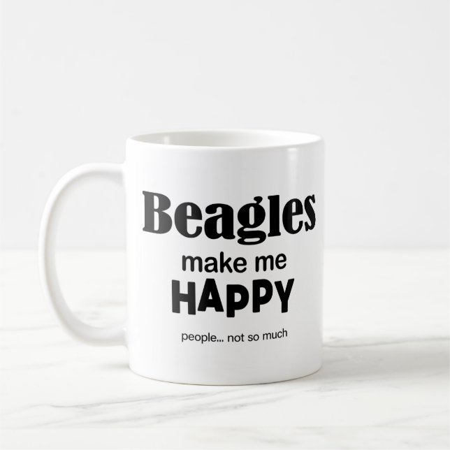Beagles machen mich glücklich kaffeetasse (Links)