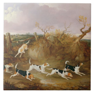 Beagles vollständig…, 1845 (Öl auf Leinwand) Fliese