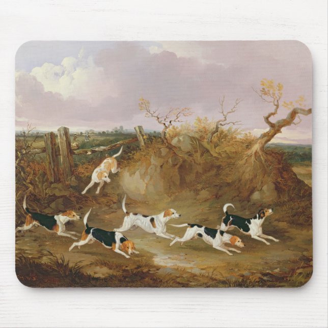 Beagles vollständig…, 1845 (Öl auf Leinwand) Mousepad (Vorne)
