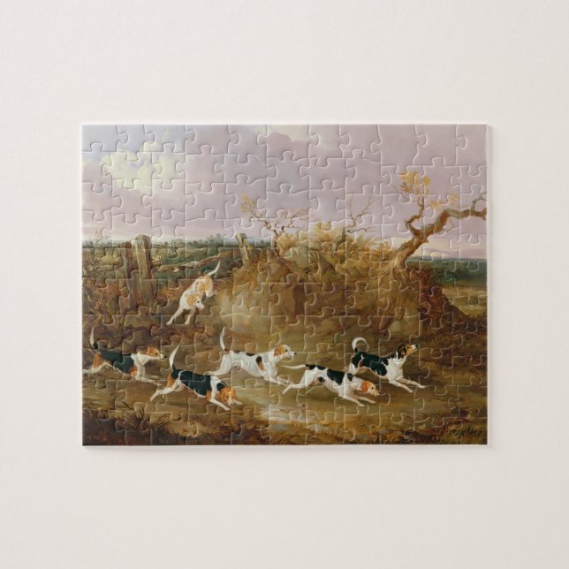 Beagles vollständig…, 1845 (Öl auf Leinwand) Puzzle (Horizontal)