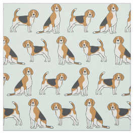 Beagles zu Aqua Fabric Stoff