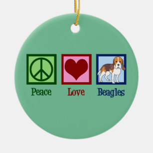 Beagles zur Liebe des niedlichen Friedens Keramik Ornament