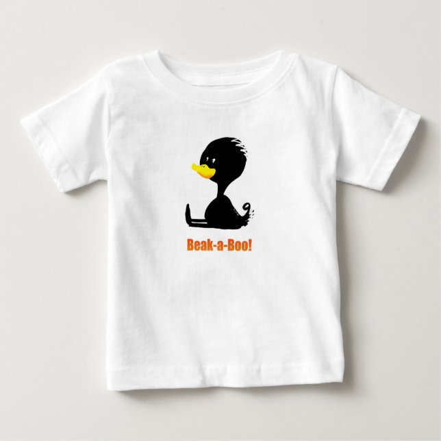 Beak-a-Boo! Cute Cartoon Duck with Funny Pun Baby T-shirt (Vorderseite)