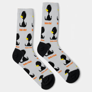 Beak-a-Boo! Niedlicher Cartoon Duck mit Funny Puck Socken