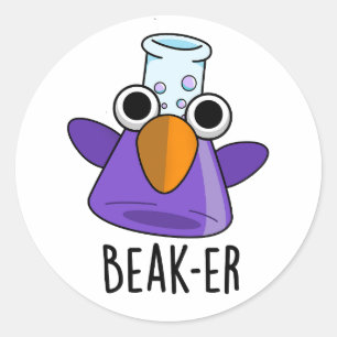 Beak-er Funny Chemistry Pub Runder Aufkleber