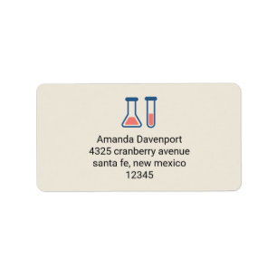 Beaker & Test Tube Science Theme Adressaufkleber