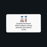 Beaker & Test Tube Science Theme Adressaufkleber<br><div class="desc">Adressetiketten mit einem niedlichen zeichn eines Reagenzglases und eines Bechers. Ideal für Wissenschaftsarten.</div>