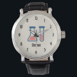Beaker & Test Tube Science Theme Armbanduhr<br><div class="desc">Eine Uhr mit niedlichem zeichn eines Reagenzglases und eines Bechers. Ideal für Wissenschaftsarten.</div>