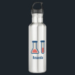 Beaker & Test Tube Science Theme Edelstahlflasche<br><div class="desc">Wasserflasche mit niedlichem zeichn eines Reagenzglases und eines Bechers. Ideal für Wissenschaftsarten.</div>