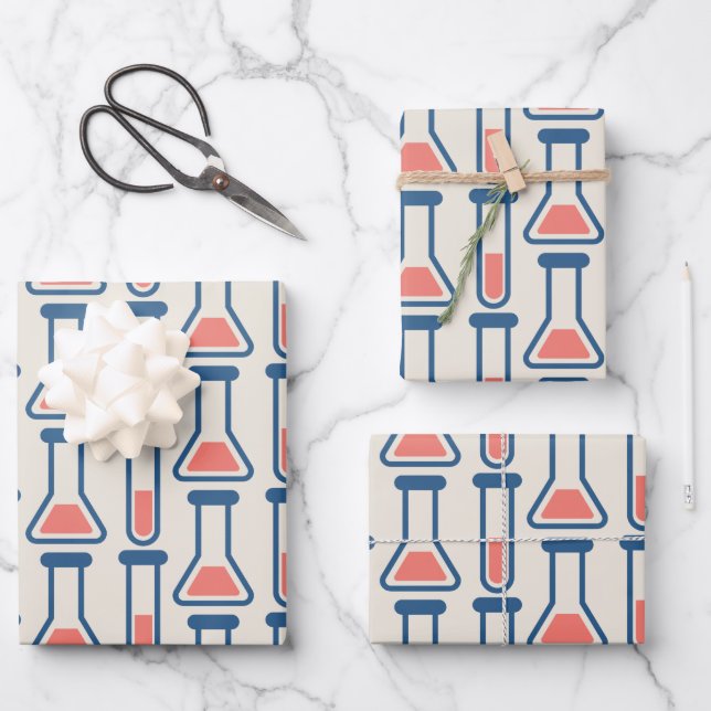 Beaker & Test Tube Science Theme Geschenkpapier Set (Vorderseite)