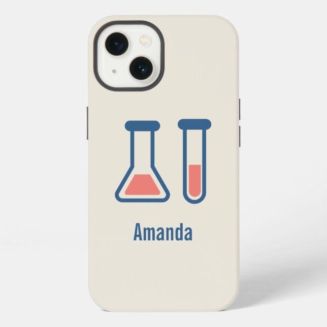 Beaker & Test Tube Science Theme iPhone Hülle (Rückseite)