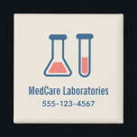 Beaker & Test Tube Science Theme Magnet<br><div class="desc">Magnet mit einem niedlichen zeichn von Reagenzglas und Becherglas. Ideal für Wissenschaftsarten.</div>