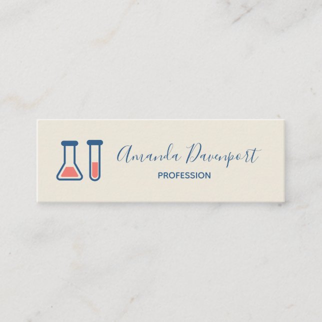 Beaker & Test Tube Science Theme Mini Visitenkarte (Vorderseite)