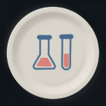 Beaker & Test Tube Science Theme Pappteller<br><div class="desc">Teller aus Papier mit einem niedlichen zeichn eines Prüfröhrchens und eines Bechers. Ideal für Wissenschaftsarten.</div>