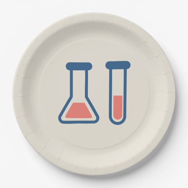 Beaker & Test Tube Science Theme Pappteller (Vorderseite)