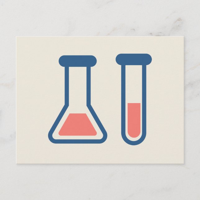 Beaker & Test Tube Science Theme Postkarte (Vorderseite)