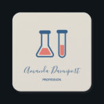 Beaker & Test Tube Science Theme Quadratische Visitenkarte<br><div class="desc">Visitenkarten mit einem niedlichen zeichn von Reagenzglas und Becherglas. Ideal für Wissenschaftsarten.</div>